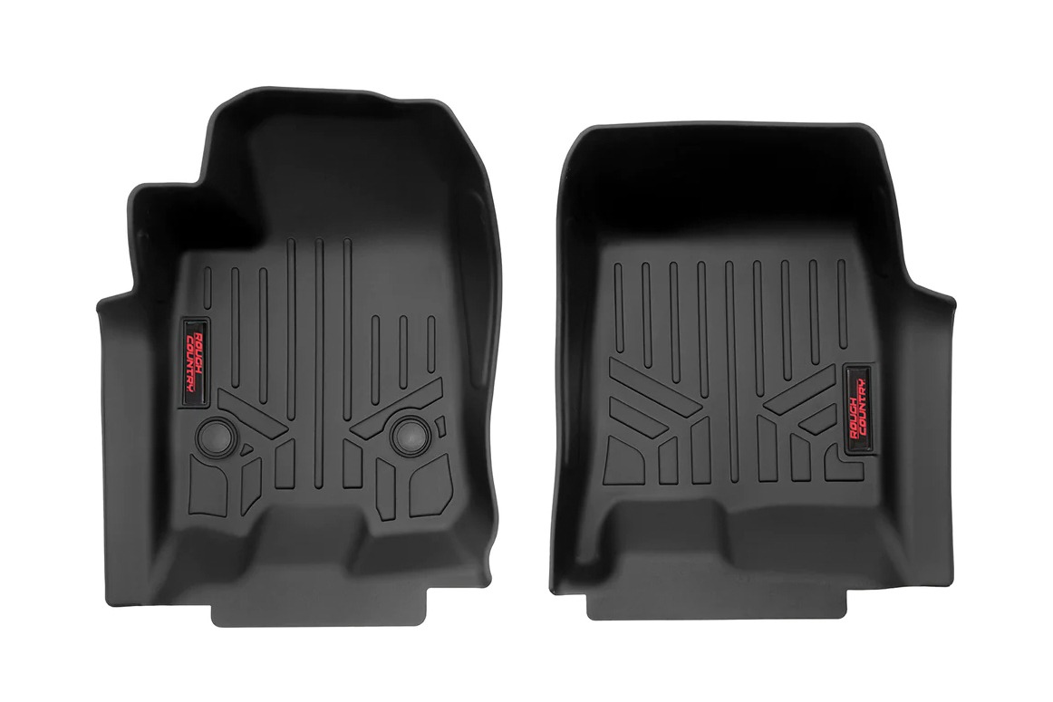 Chevrolet Colorado Floor Mats - Front - Rough Country - Heavy Duty Floor Mats and Rear Cargo Liners - '23-'24